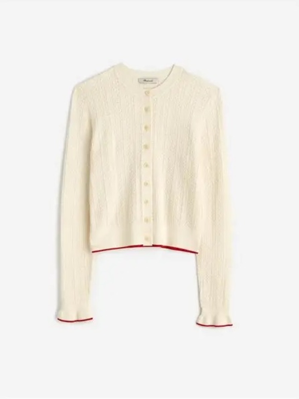 Madewell The Signature Open-Knit Cardigan in Ivory, Size Small